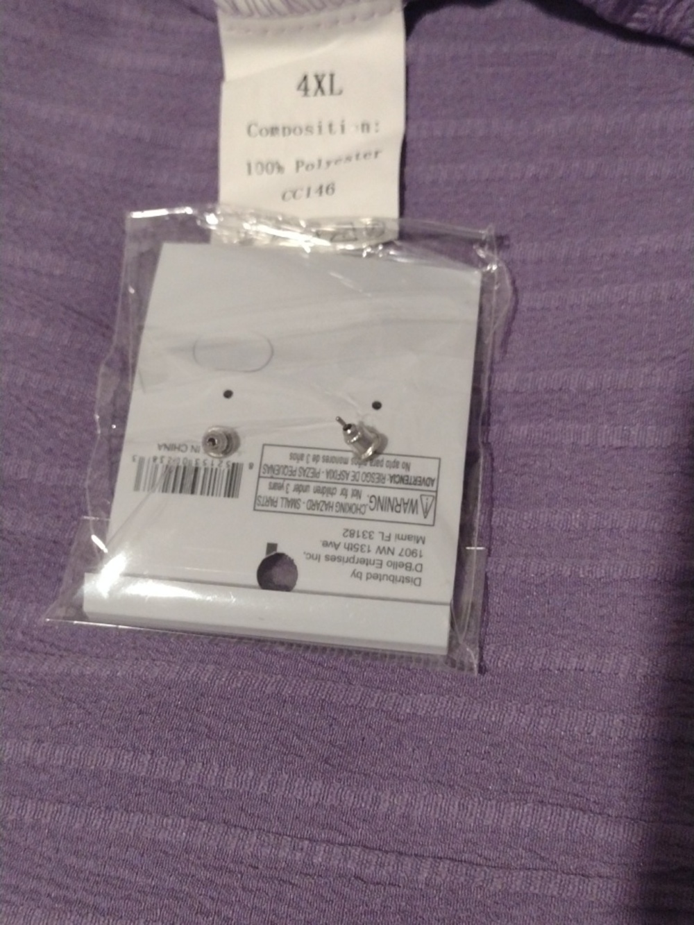 Lavender Ruffled Sleeve Shift Dress With Earrings New - Picture 6 of 7